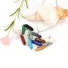 Creative Natural Stone Crystal Amethyst Agate Hexagonal Column Hexagonal Prism Six Pendant Necklace N668