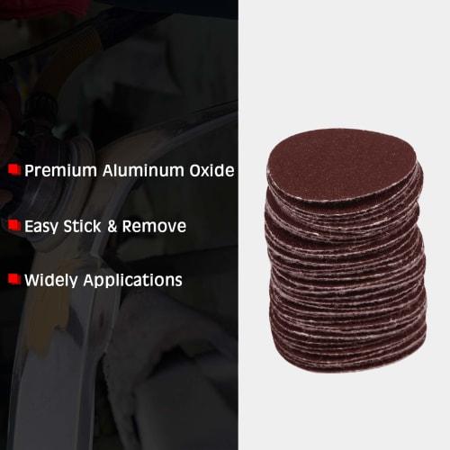 LEONTOOL Mini Sandpaper Discs, Round, 25mm Diameter, #180 Grit, Pack of 100, with Velcro Closure, for Metal, Mirror Polishing, Woodworking, Fabric Pol