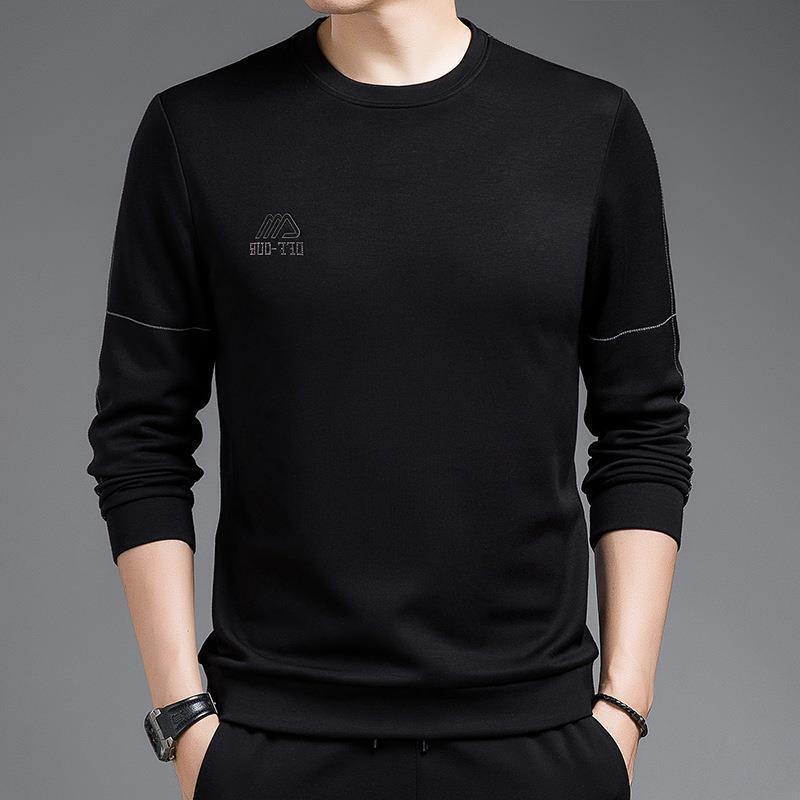 Pulover pentru bărbați noi de primăvară și toamnă, ocazional, tricou cu mâneci lungi, cu gât rotund, cămașă sport cu fundul