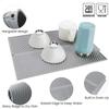 S/M/LSilicone Draining Board Mat Drying Pad Folding Heat  Machine Mat with Raised Edges Countertop Mats Dish for Kitchen Pot Cup