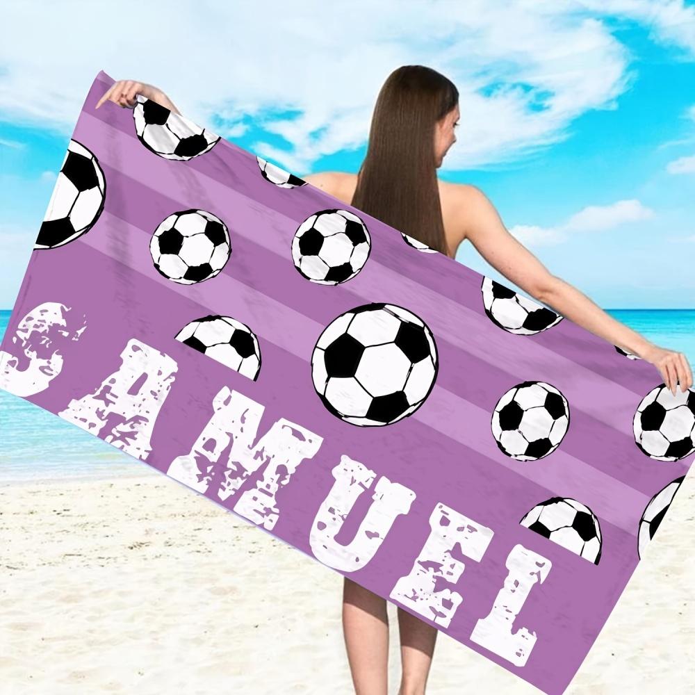 Custom Name Beach Towel Personalized Self‑Defined Name Microfiber Quick Dry Soft Absorbent Large Beach Towel for Summer Vacation
