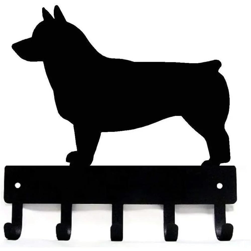 Swedish Vallhund Key Rack Dog Leash Hanger -6 Inch Wide for Living Room Living Room Wall Art Swedish Vallhund Key Rack