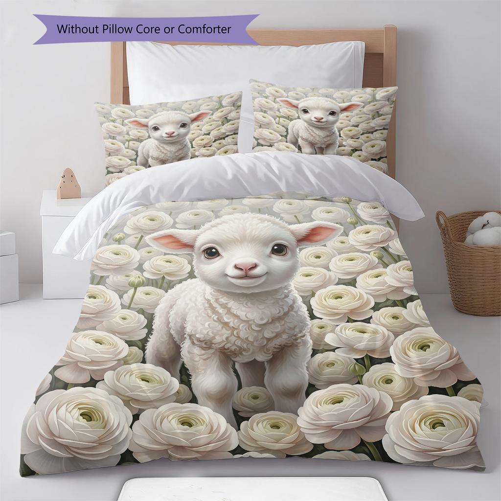 Pościel z wzorem kreskówkowym Zestaw kołdry Poszewka na kołdrę Poszewka na poduszkę Dekoracja domu Prezent urodzinowy (1 * poszwa na kołdrę + 2 * poszewki na poduszki, bez rdzenia)