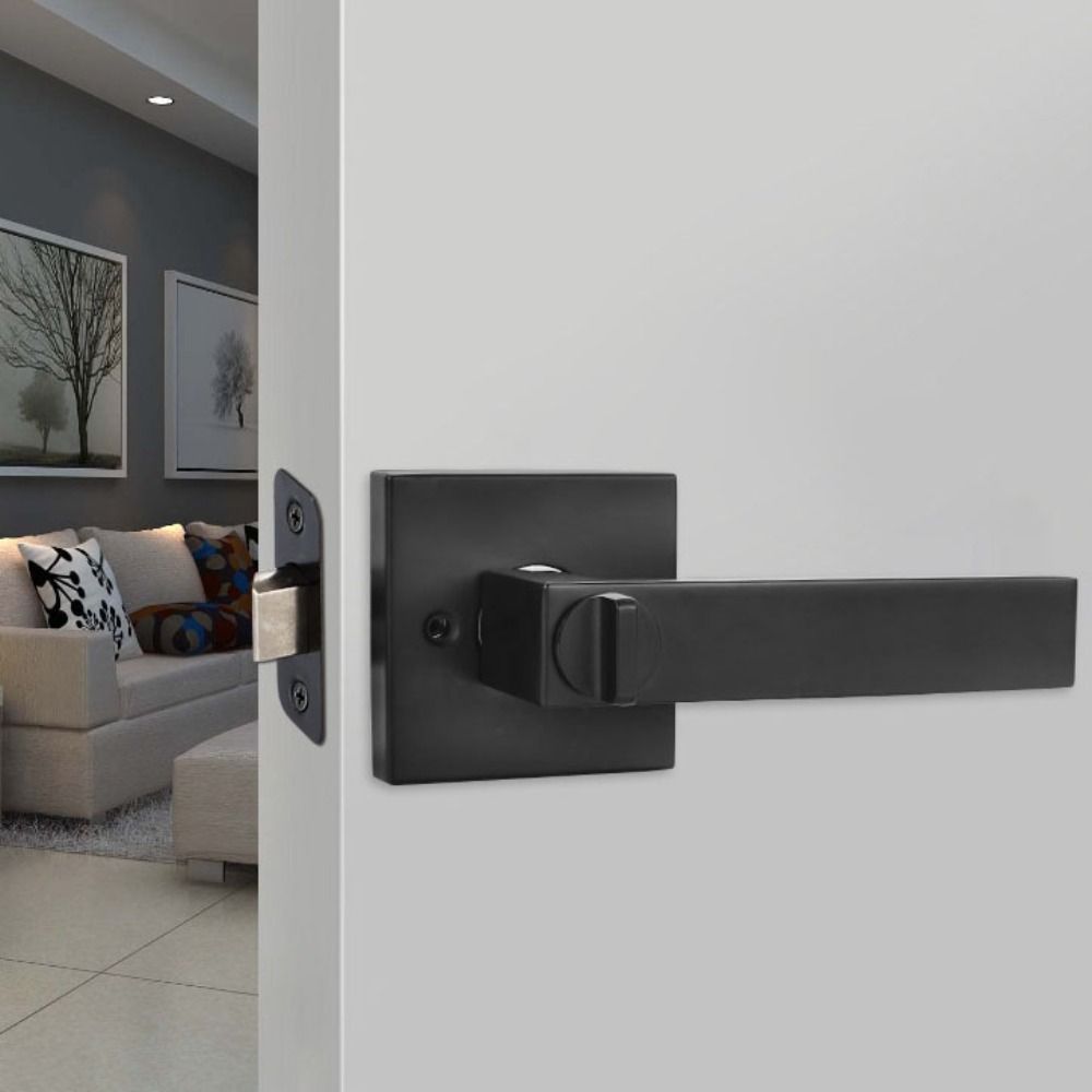 Aluminum Alloy Three-Bar Door Lock Square Furniture Hardware Three-pole Handle Lock Privacy with Keys