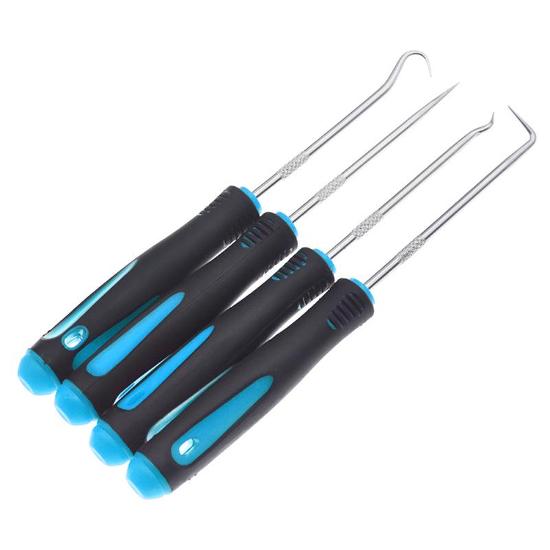4-Piece Oil Seal Hook Set: Tire Repair & O-ring Puller Removal Tools