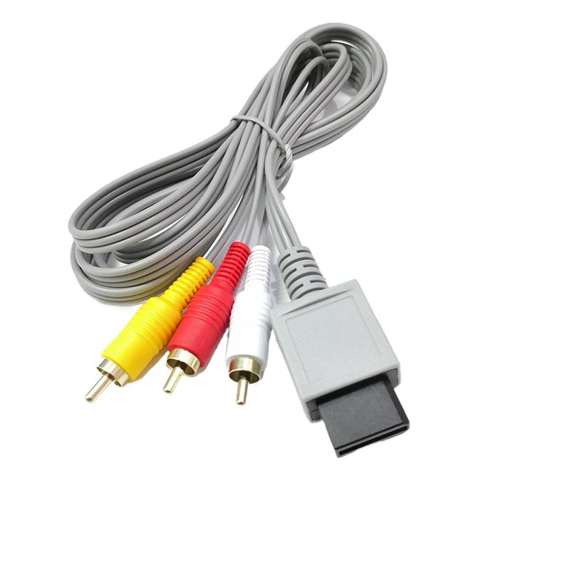 Composite 480P vergoldet 3Rca für Will Kabel 1,8 m 3 Rca Kabel für Nintendo Wii Controller Konsole Audio Video Av Kabel