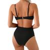 European And American New Swimsuit Female Sexy Solid Color Suspender Tube Top Bikini Beach Vacation Swimsuit Female