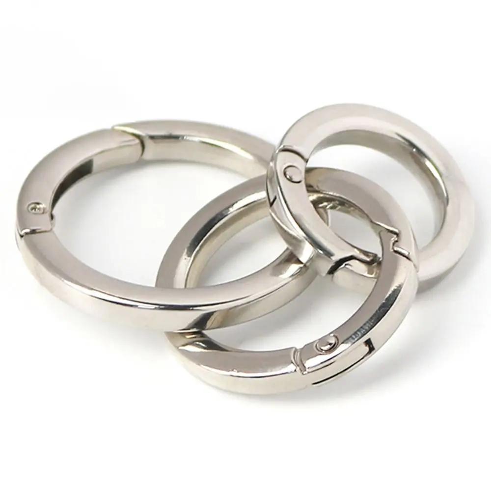 Black gold silver Round Push Trigger Snap Clasp Clip Bag Belt Buckle Spring O-Ring Buckles Carabiner Purses Handbags