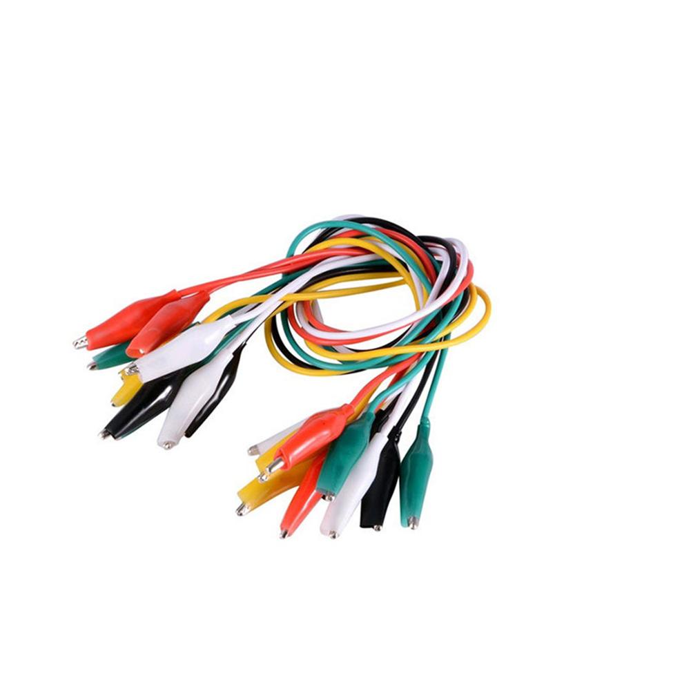 10pcs Professional Colorful Alligator Clip Test Power Cable Strong Elasticity Strong Electrical Conductivity Jumper Wire Test Leads