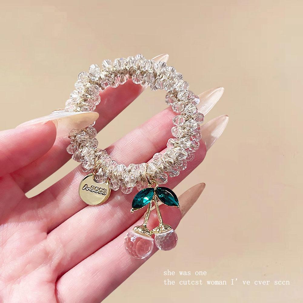 

Красочные резинки для волос с вишнями украшают милые прически женщин и девушек резинками для волос, браслетами на удачу, аксессуарами для волос