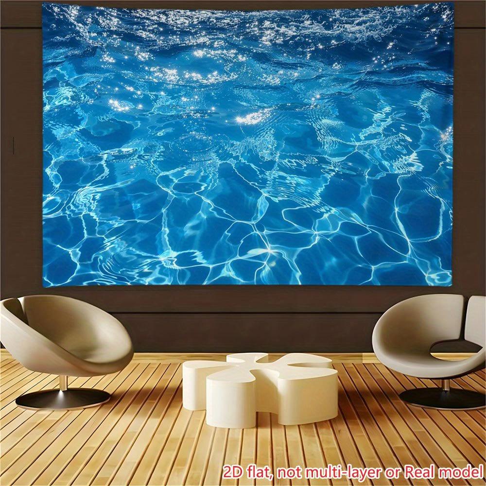 2D-Ebene, 2D-Ebene Druck Partybanner, 1 Blatt. Blaue Wasserwellen-Hintergrundwand-Dekorationsmalerei