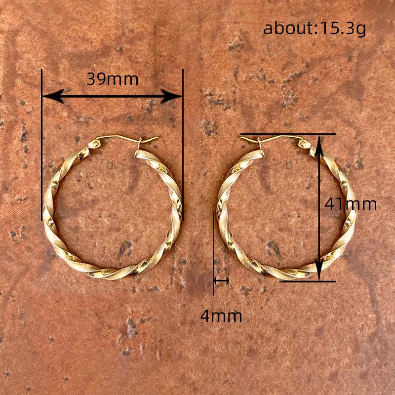 Fashion Metal Twist Large Circle Earrings, Hong Kong Style Popular Twist Flower Earrings, Retro 80 Earrings For Women