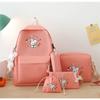 New Style High School Student Four-piece Set Backpack Junior High School Student High Appearance Value Backpack Children's Handbag Remedial Bag