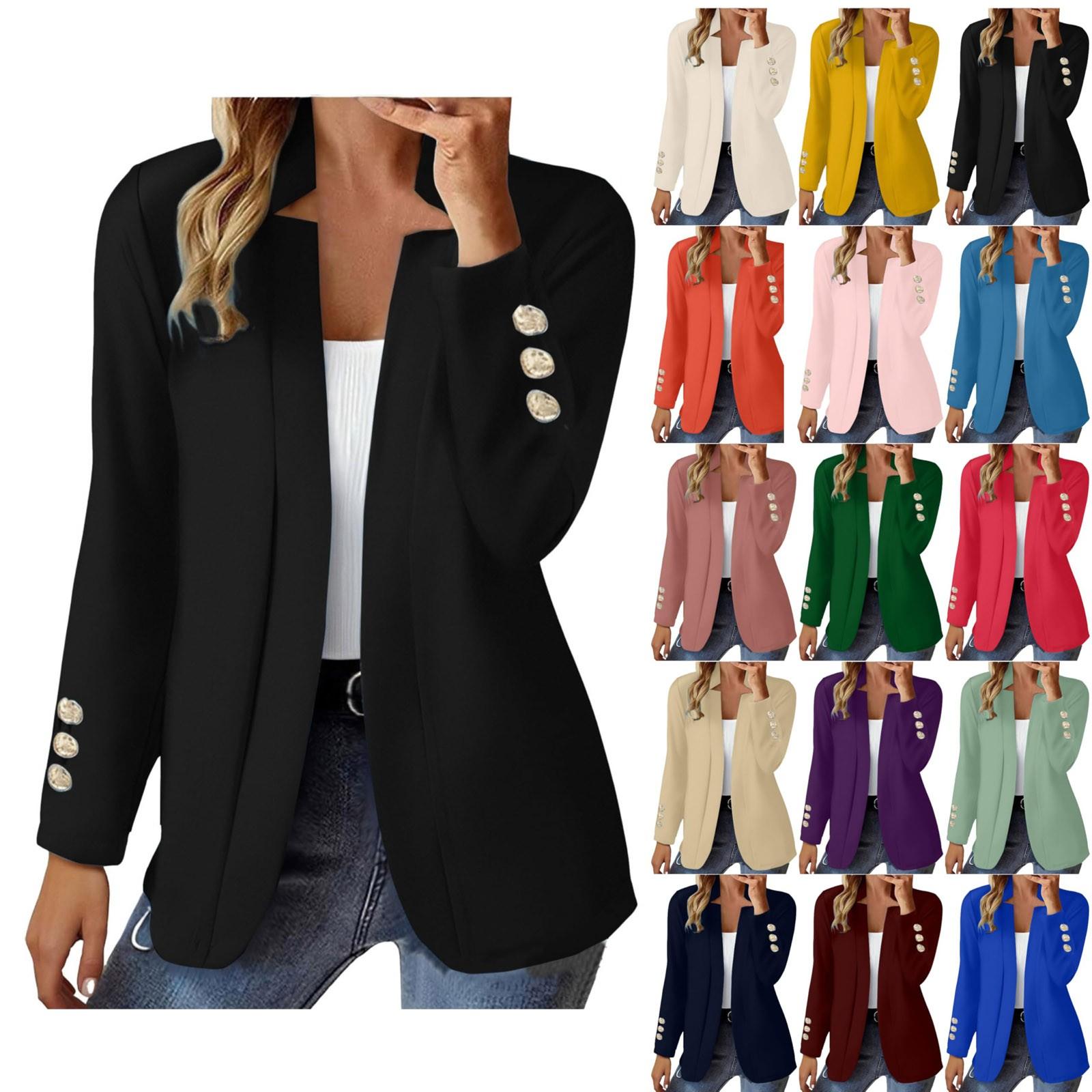

Women s Casual Fashion Long Sleeve Button Cardigan Jacket M чорний