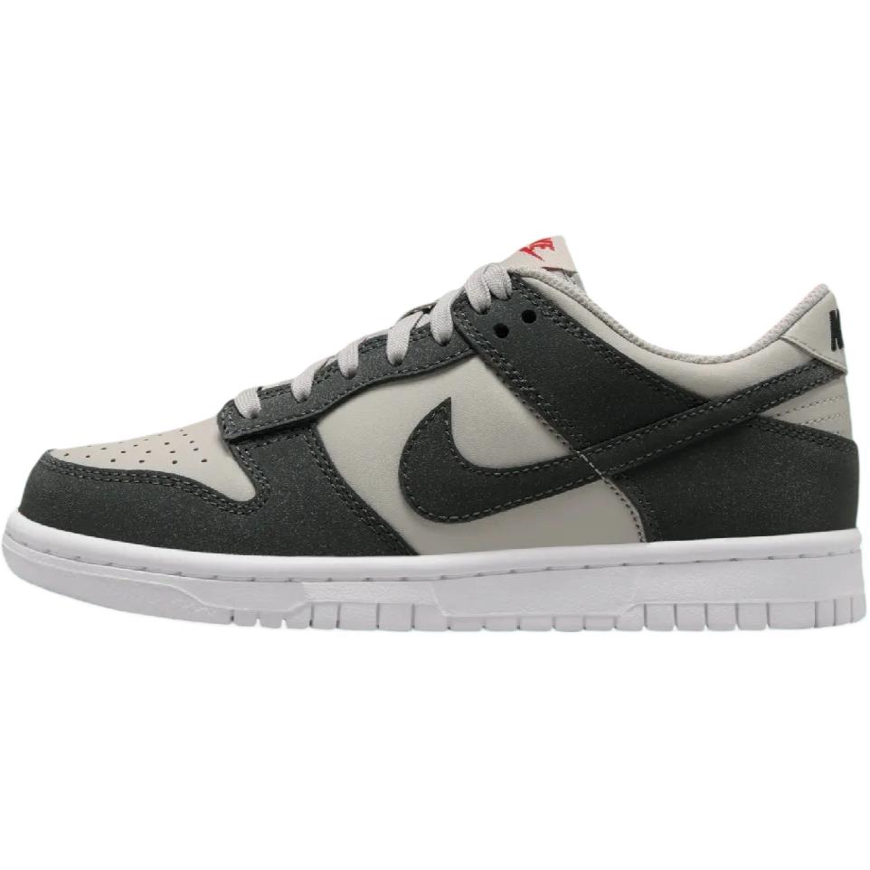 Nike Dunk Low GS Light Iron Ore Anthracite Glitter Kids Sneakers Grey White Gym-Red FZ1000-001