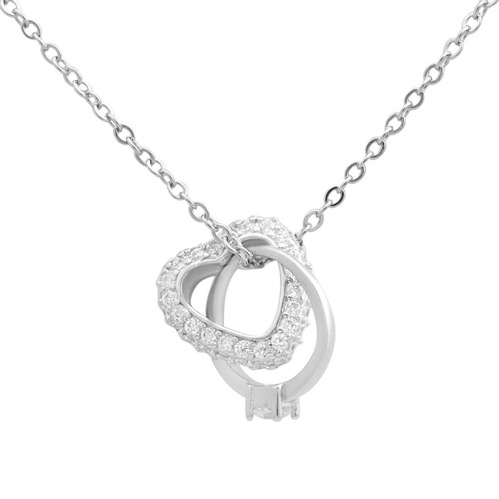 Серебряное колье с фианитами, вес изделия 2,71 гр (2185574)