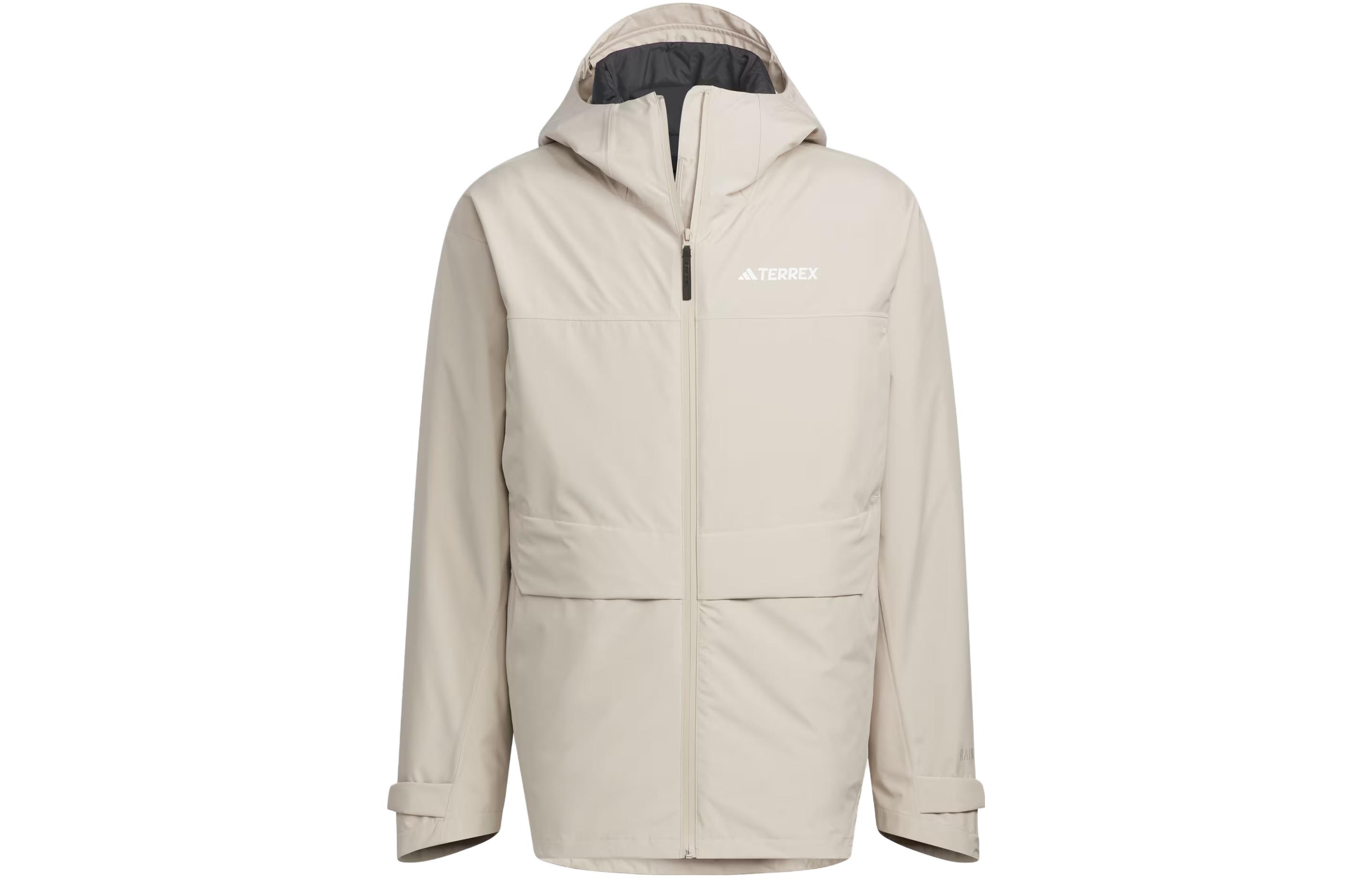 Adidas Waterproof And Windproof Windbreaker Jacket Men s Beige IL8986 L