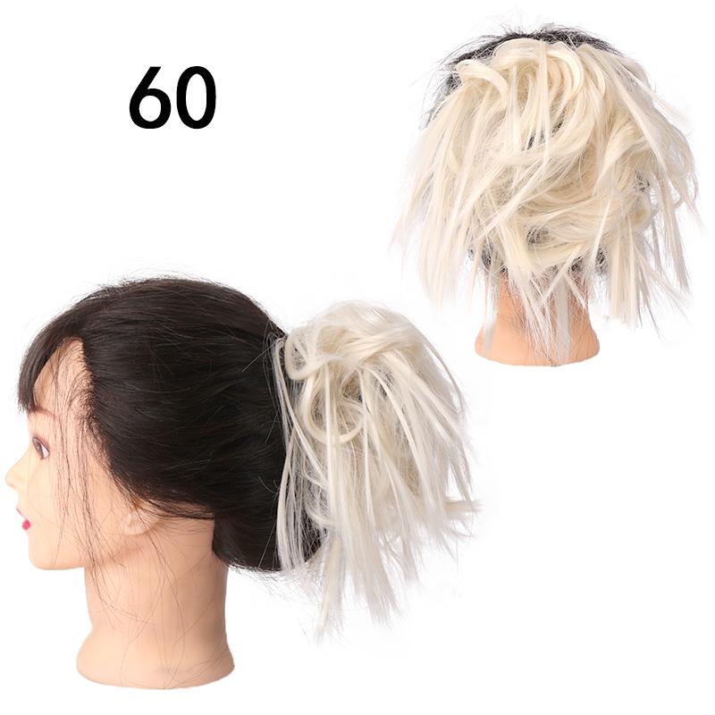 Synthetic Hair Chignons Messy Scrunchies Elastic Band Hair Bun Straight Updo Hairpiece Hair Extension for Women