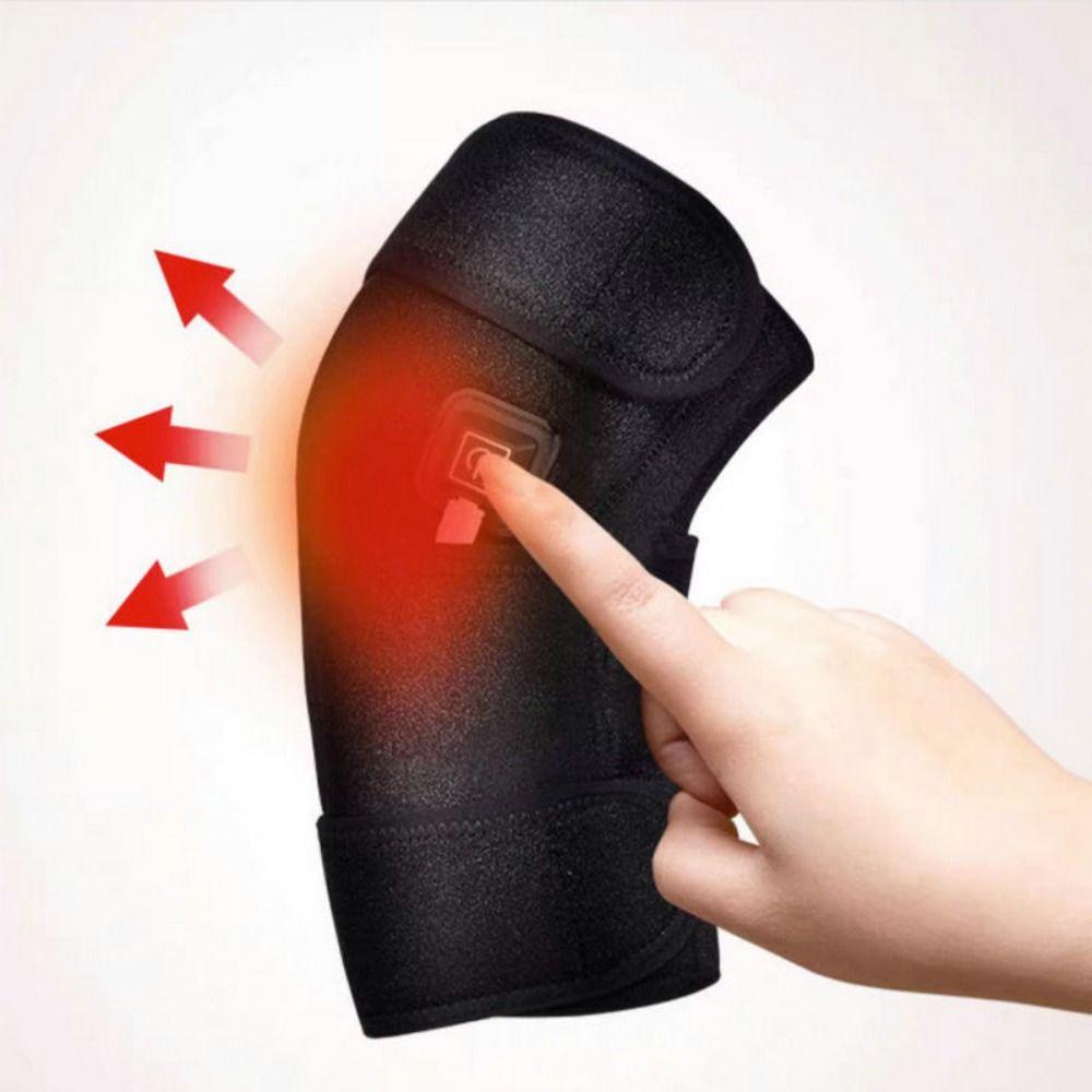 3 in 1 Heated Knee Wrap Black 6-speed Adjustable Vibrations Electric Heating Massager Breathable Sore Muscle Recovery 3-speed Temperature Regulation