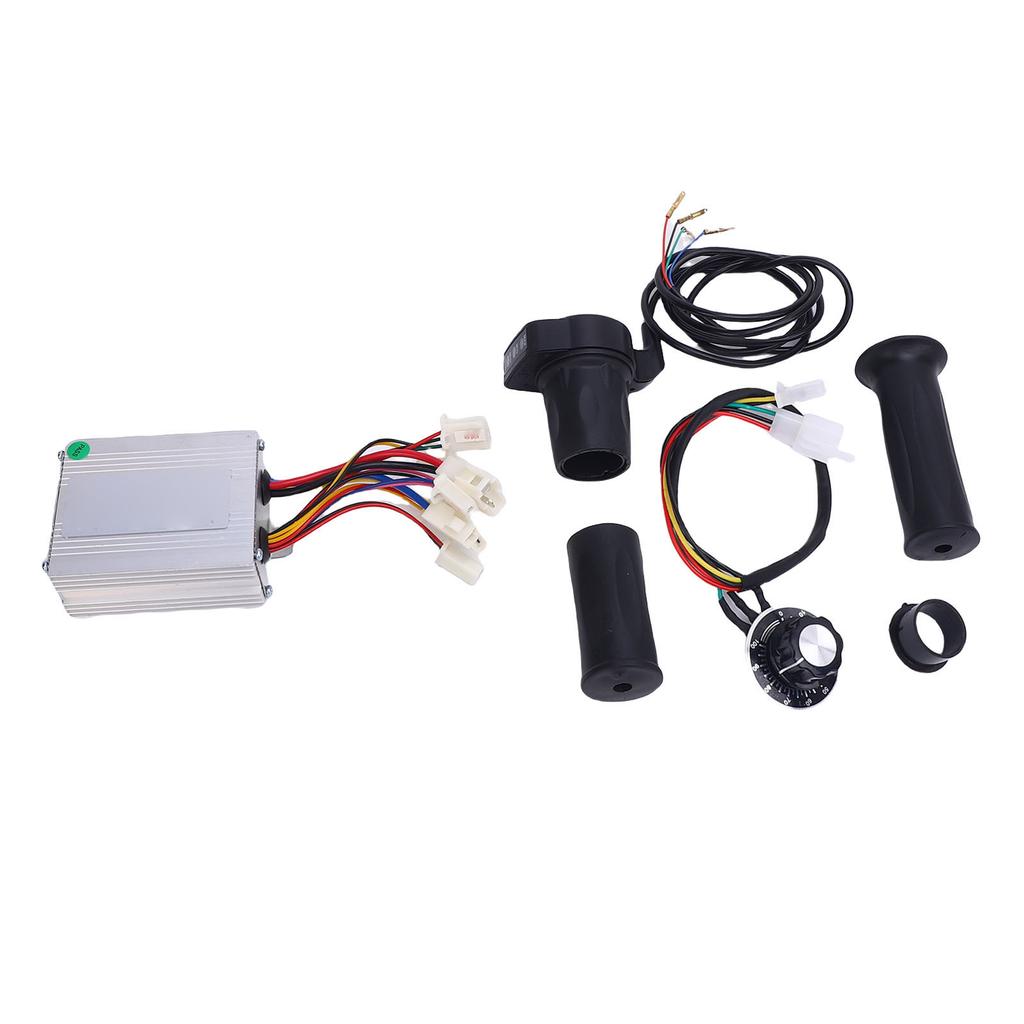 12V 500W Brushed Motor Speed Controller with Throttle Grip Kit Aluminum Alloy Controller Twist Throttle Set for Electric Bike Tricycle Motorcycle