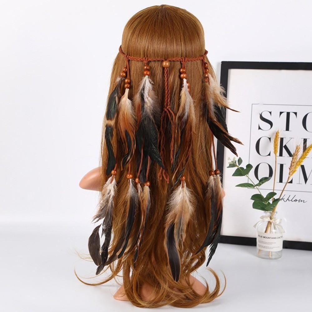 Feather Tassel Ethnic Headdress Boho Chic Bohemian Headband Indian Tribal Headband Gypsy Festival