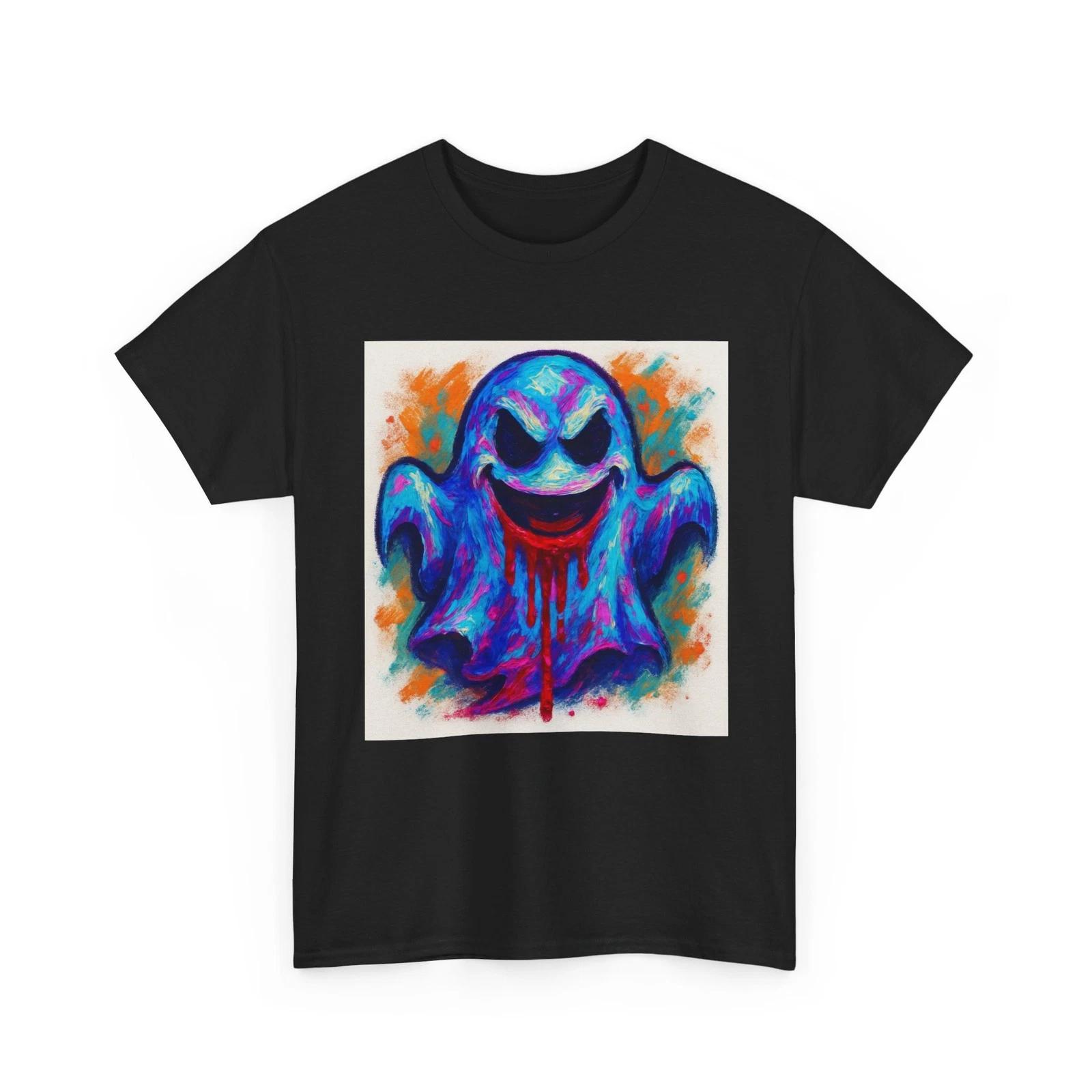 Футболка «Кровоточащий Неоновый Призрак» | Красочное Жуткое Хэллоуинское Искусство 3XL