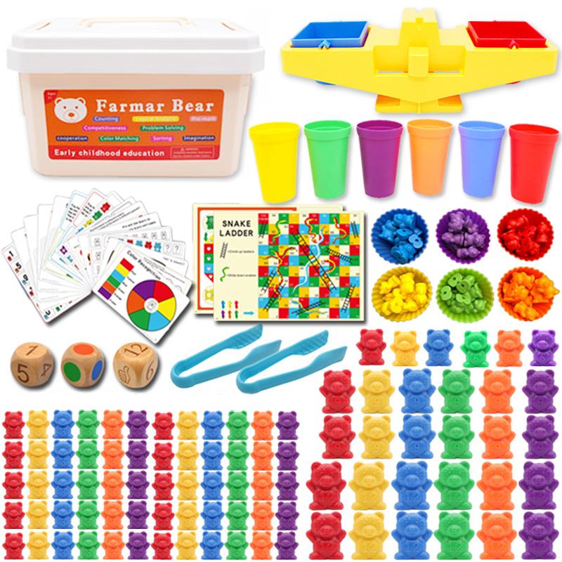 Interesting Toys Montessori Educational Toys For Children Weight Bear Counting Math Games Sensory Toys Color Sorter Cups Clip Scales Teaching Toy