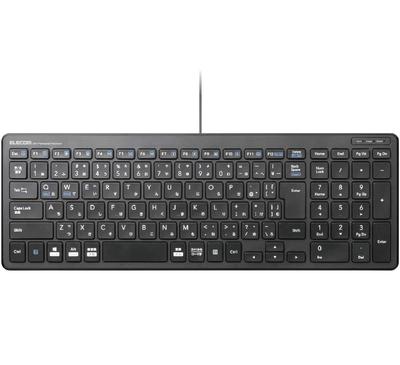 ELECOM Keyboard Wired Pantograph Compact Keyboard Black TK-FCP097BK