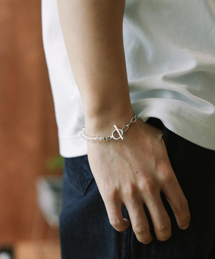 Bicycletrophy Bt Gemstone Bracelet 09 (2 Types / 6Mm Clear White Quartz)