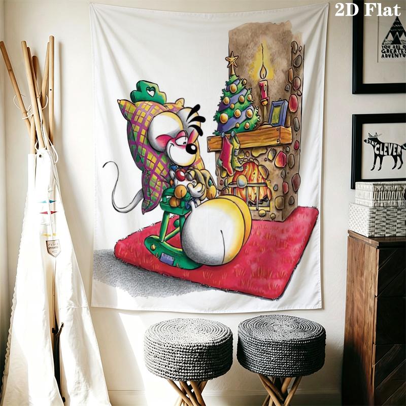 Diddl Wall Tapestry Aesthetic Wall Hanging Printed Fabric Blanket Decorative Tapestries for Bedroom Living Room Home Decor