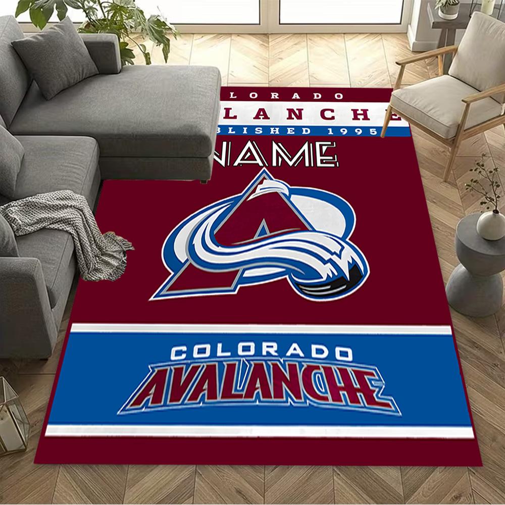 Avalanche Team Logo Customize Your Name Floor Mat Perfect for Bedrooms Hallway Entryway Kitchen Antislip Carpet Anime Office Decor Best for Christmas