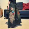 Vintage Style Embroidered Wide Leg Jeans for Women Elastic High Waist Casual Denim Pants Women 2026