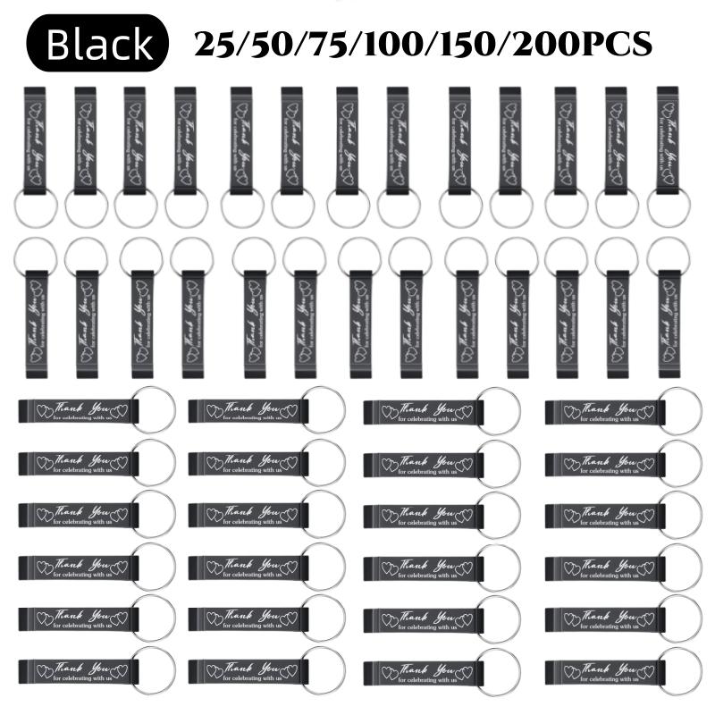 25-200Pcs Bottle Opener Keychains Wedding Thank You Gifts for Guest Portable Mental Wine Beer Openers for Party Birthday Favors