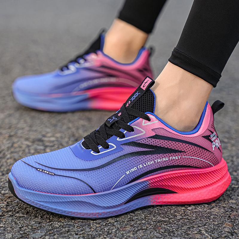 Flame Red Mesh Sneakers Breathable Casual Marathon Running Shoes