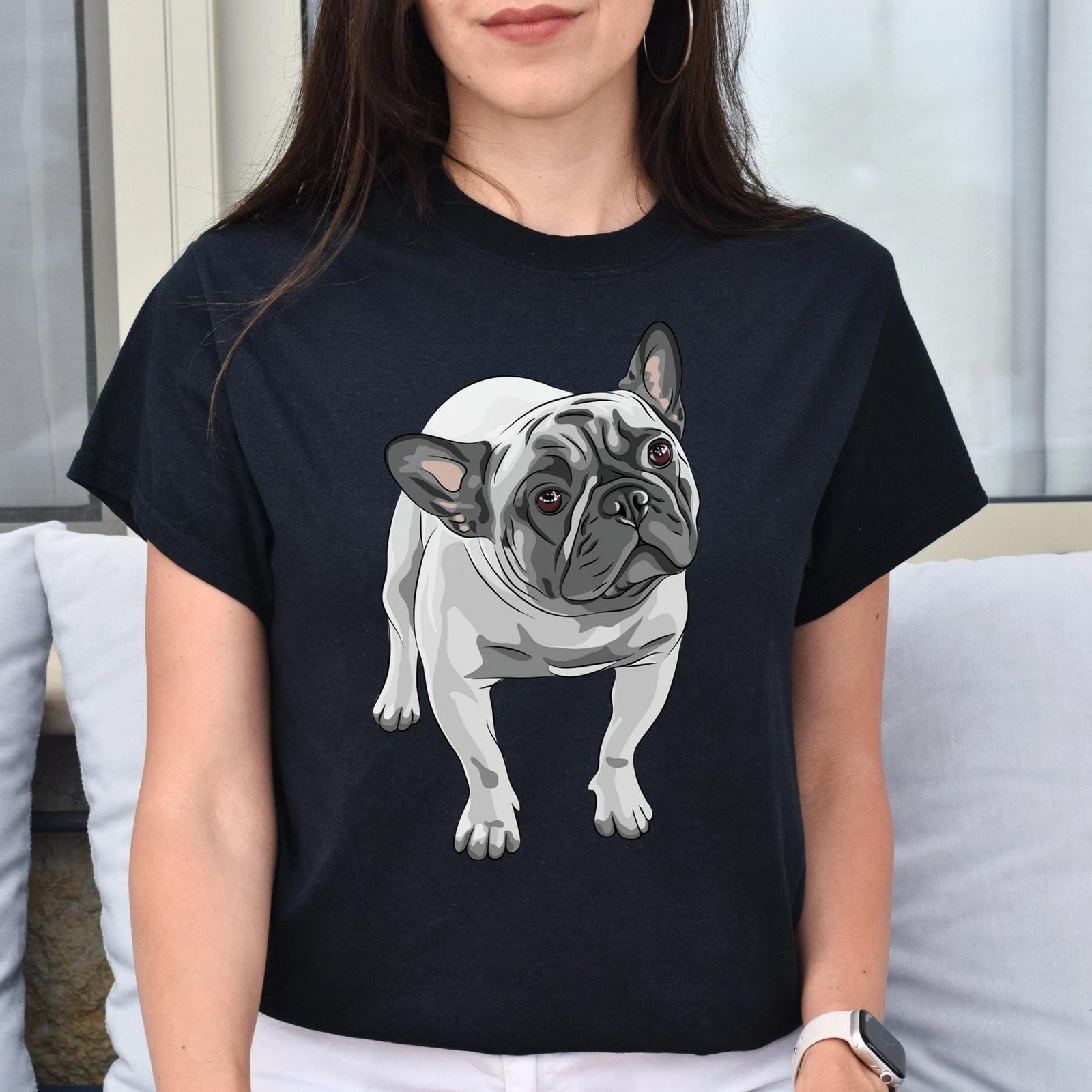 Cute French Bulldog Unisex T-Shirt gift French bulldog dog owner tee black S