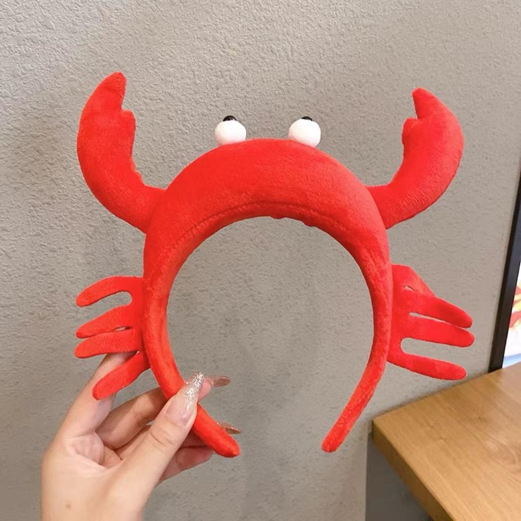 Anime Super Cute Crab Headband New Dinosaur Design Hairband Hair Clip Accessory for Women and Men Funny Cartoon Style