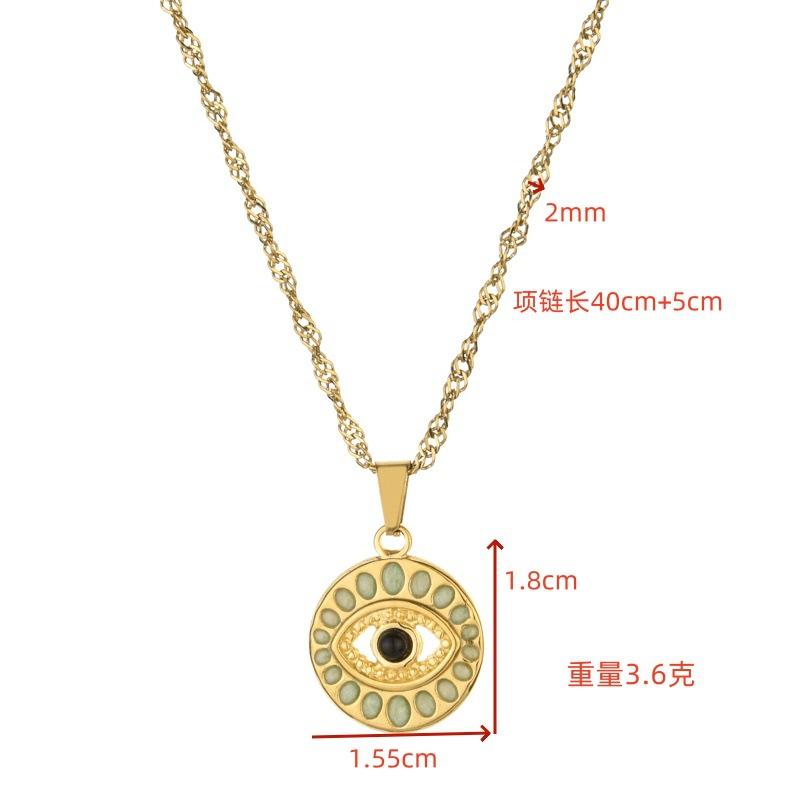 Women Stainless Steel Devil Eye Pendant Clavicle Necklace Light Luxury Versatile Fashion Jewelry