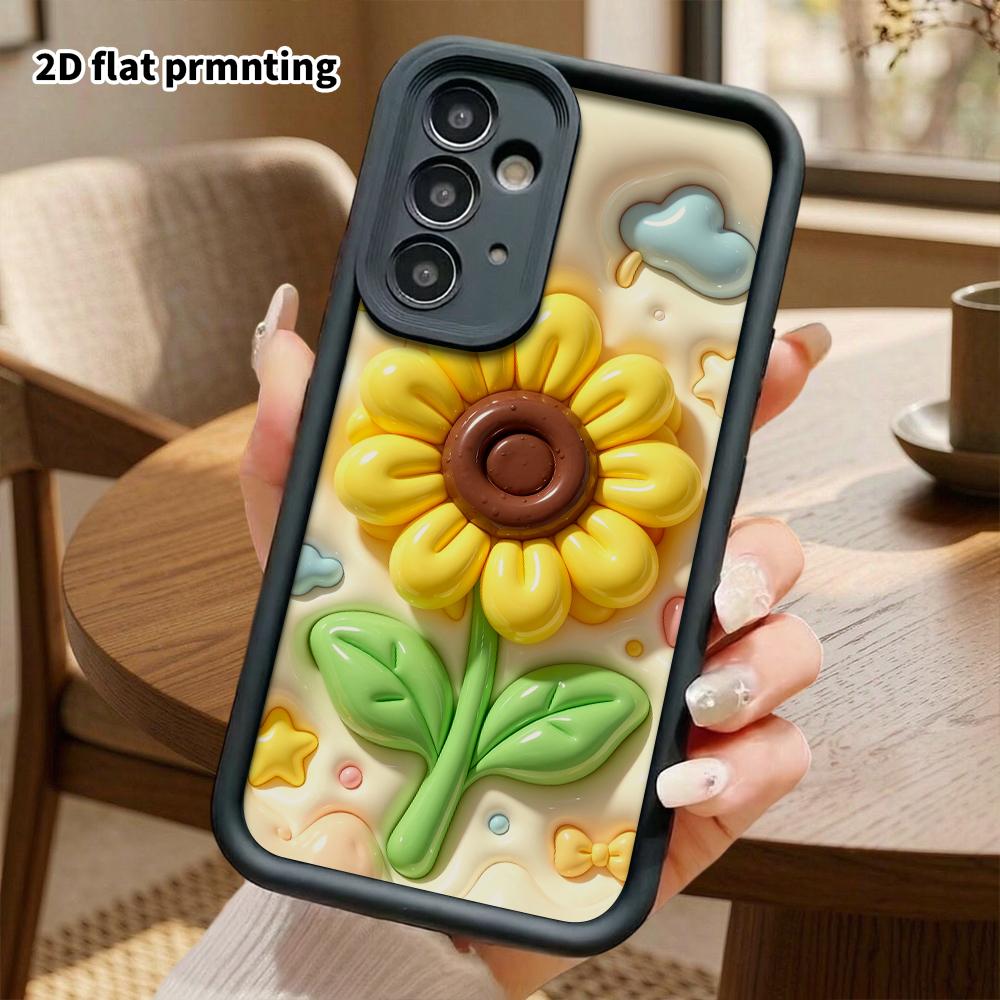 Phone Case: 2D flat design suitable for Samsung Galaxy A34 A35 M05 M06 S20 S22 S21 FE Plus 5G protective case, sunflower, Christmas and Halloween, per