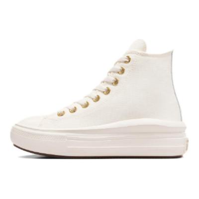 Chuck Taylor All Star Move Platform Yüksek GS Tonlu Kanvas - Egre Metalik Açık Altın Çocuk Spor Ayakkabıları Krem A08384C