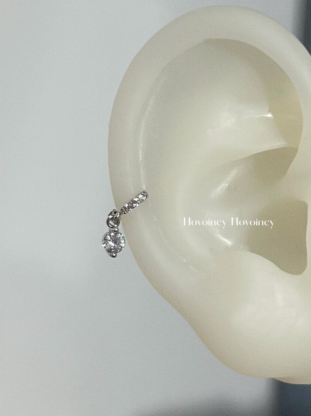 

Mini zircon small earrings, super flash water drop pendant, ear buckle edge earbone nails, round diamond earrings, small ears, earrings, women