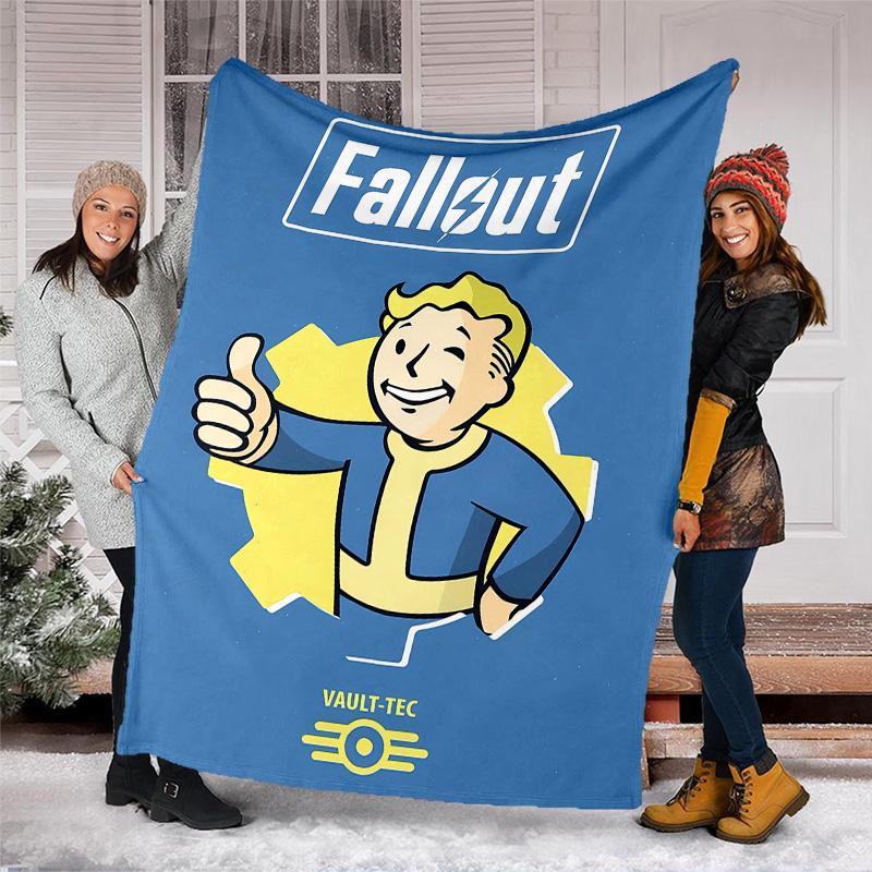 1pc NUKA-BOMBS Fallout1 Theme Blanket - Digital Print, Polyester, Cozy for All Seasons, Perfect for Outdoor, Camping, and Travel