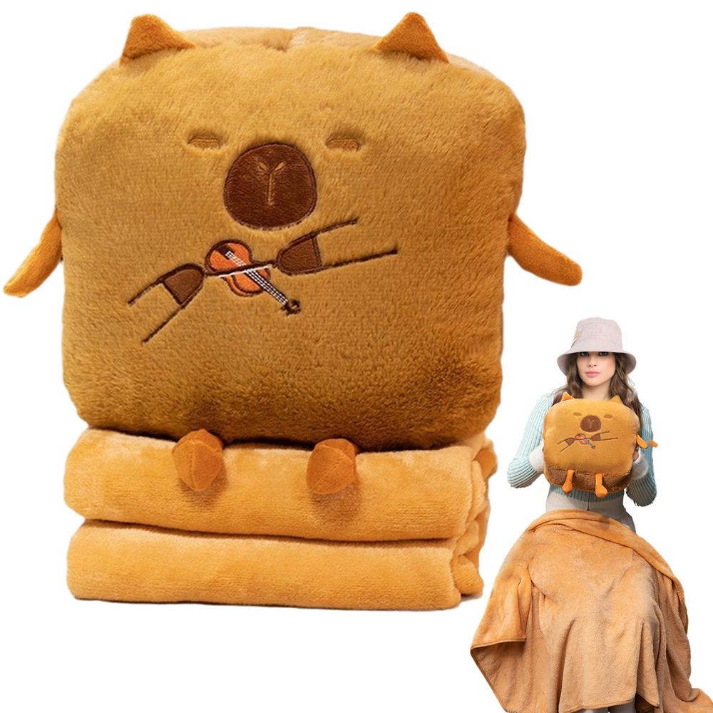 Travel Blanket And Pillow Multi-Function Plush Pillow With Blanket Winter Hugging Pillow Stuffed Animals For Sleeping Travelling