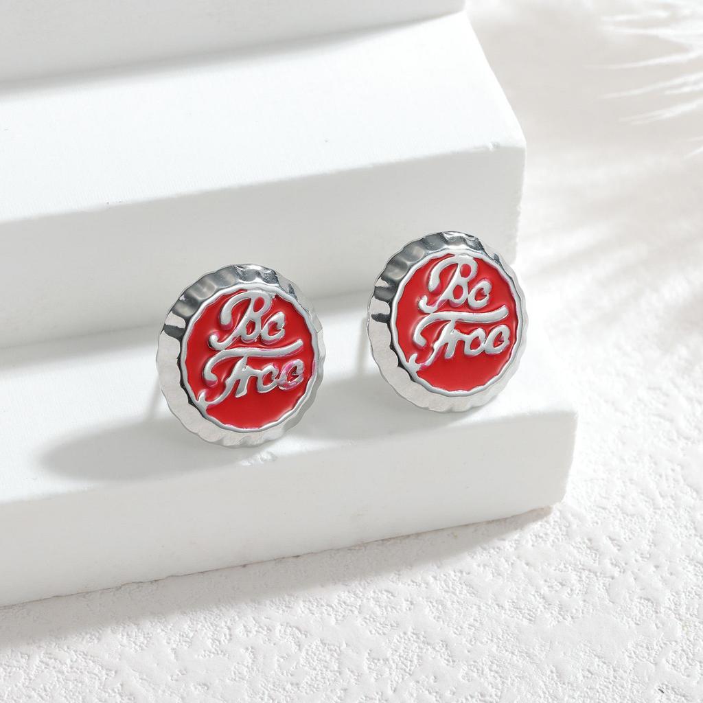 Trendy Multicolor Drip Bottle Cap Hip-Hop Earrings – Cool and Stylish Streetwear Accessories