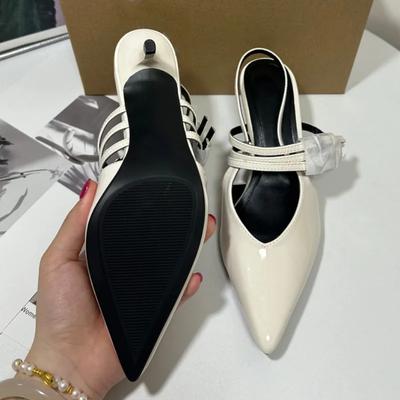 High Heel Damen Sandalen Mode Schmaler Riemen Spitz Zehenbereich Elegant Kleid Party Büro Dame Schuhe Sommer Slingbacks Stiletto