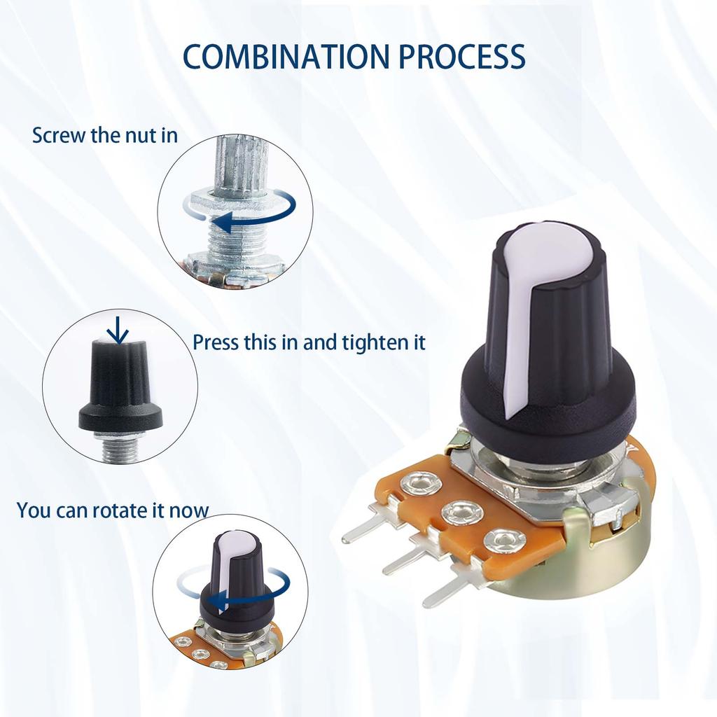 5Pcs WH148 Potentiometers 3Pin 1K 2K 5K 10K 20K 50K 100K 250k 500K 1M Ohm Linear Taper Rotary Potentiometer Resistors