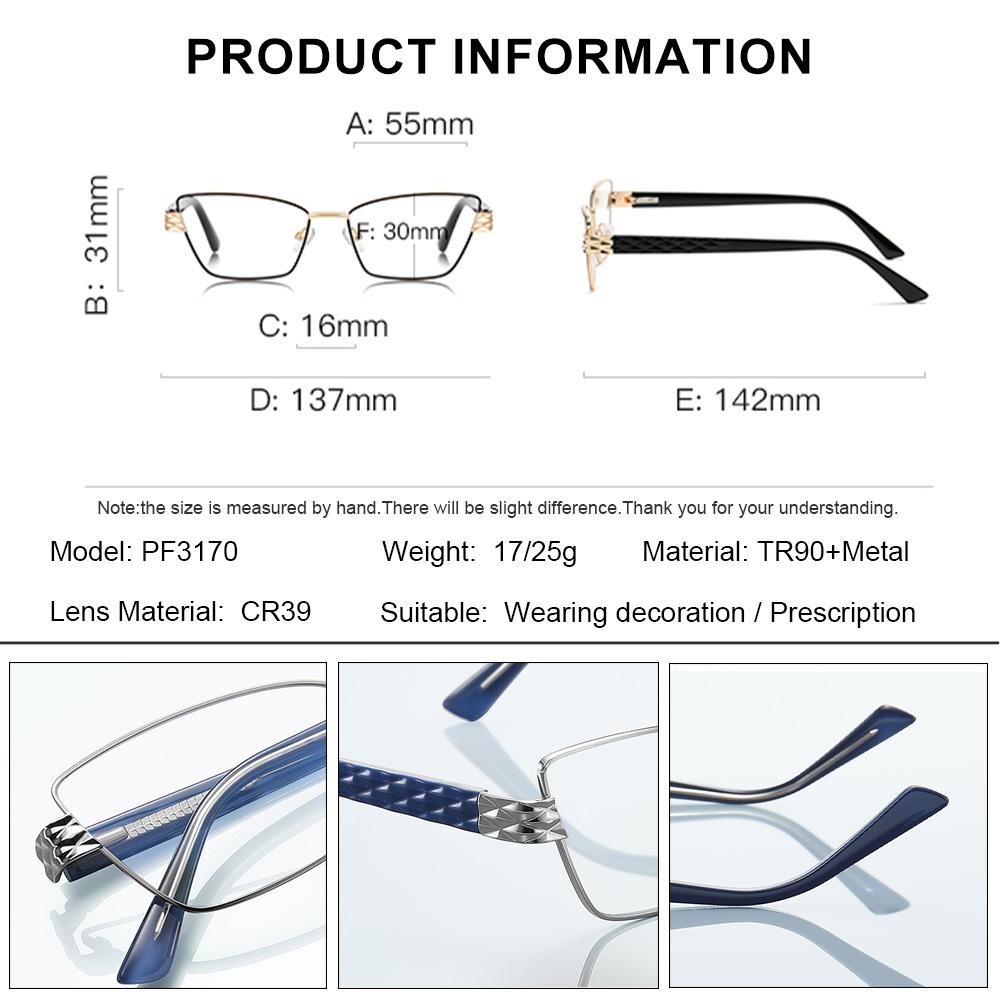 CLLOIO New Design Cat Eye Anti Blue Light Prescription Glasses for Women Fashion Myopia Optical Progressive Computer Eyeglasses
