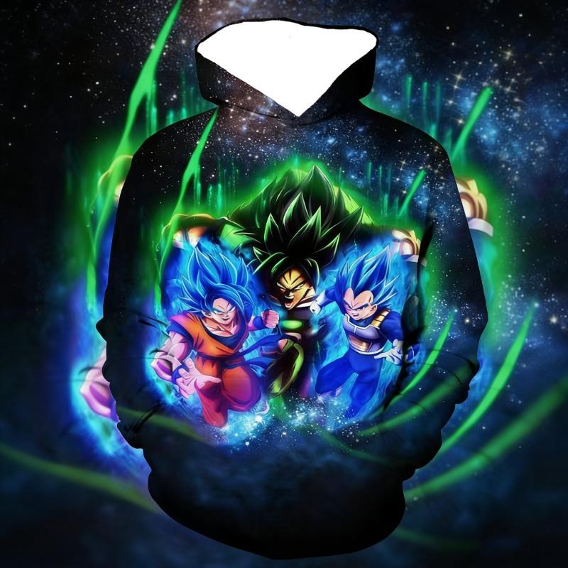 2025 Horký výprodej Trendová Hip-Hop mikina s kapucí Děti Dospělí Dragon Ball Bojový oblek 3D potisk Mikina Sportovní mikina Vrchní oblečení