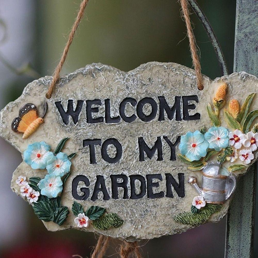 

Вулична вітальна табличка з полімерної смоли, декоративна для двору, міцна вітальна картка C