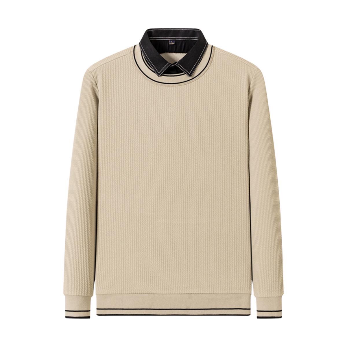 

Dongyu Men s Thickened Lapel Knit Sweater: Autumn/Winter Korean Style Long Sleeve Pullover 2XL
