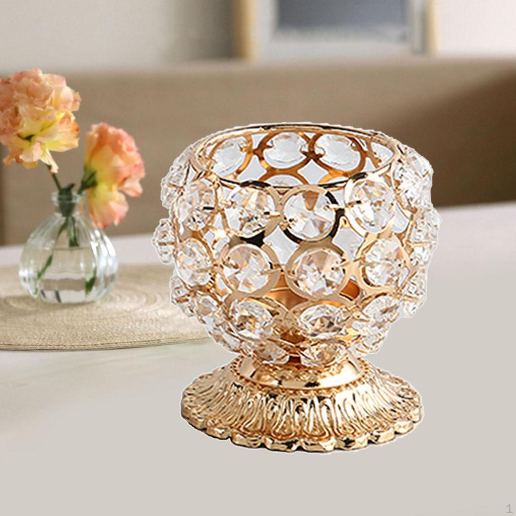 Crystal Bowl Tealight Candle Holder Stand Candlestick Table Centerpiece Ornaments Candelabra for